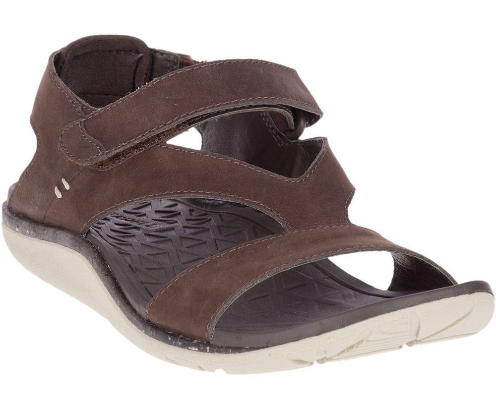 Merrell Sandals Brown - Trailway Backstrap Leather - Womens 92RCOKVHQ